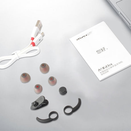 Wireless Sport Bluetooth Earphones with In-line Control - Black - Silver