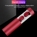 Wireless Touch Bluetooth Headset with Smart Magnetic Charging - Automatic Pairing - Silver