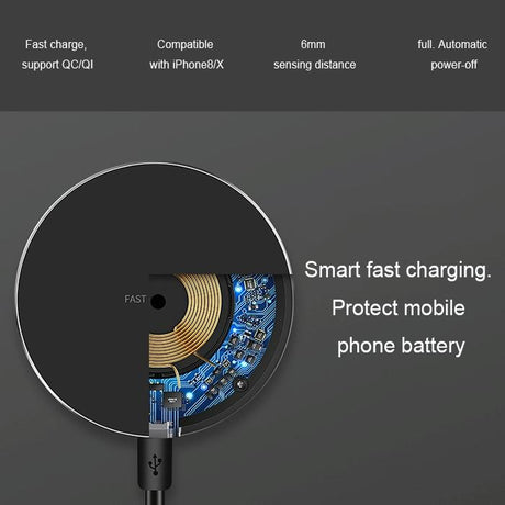 Ultra Thin Wireless Fast Charging Pad - Silver