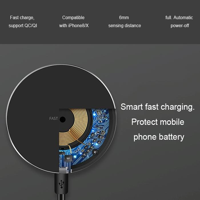 Ultra Thin Wireless Fast Charging Pad - Silver