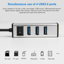 4-Port Aluminum Usb 3.0 Hub With Switch - Silver