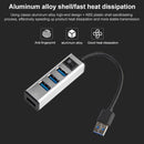 4-Port Aluminum Usb 3.0 Hub With Switch - Silver