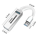 5-In-1 Usb3.0 Hub Adapter 3X Usb + Sd / Tf Reader - Silver