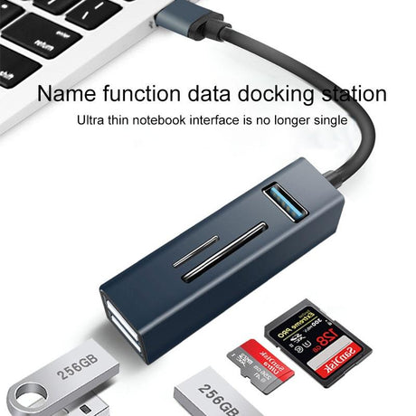 5-In-1 Usb3.0 Hub Adapter 3X Usb + Sd / Tf Reader - Silver