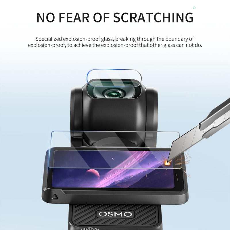 2-Pack Tempered Glass Lens Protector For Dji Pocket 3