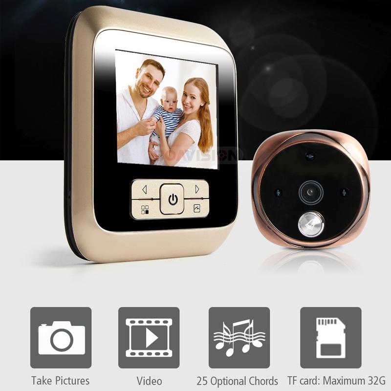 3.0 Tft Display Digital Door Viewer With 3.0Mp Camera Tf Card Support & Night Vision - 32Gb Max - Bronze