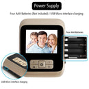 3.0 Tft Display Digital Door Viewer With 3.0Mp Camera Tf Card Support & Night Vision - 32Gb Max - White