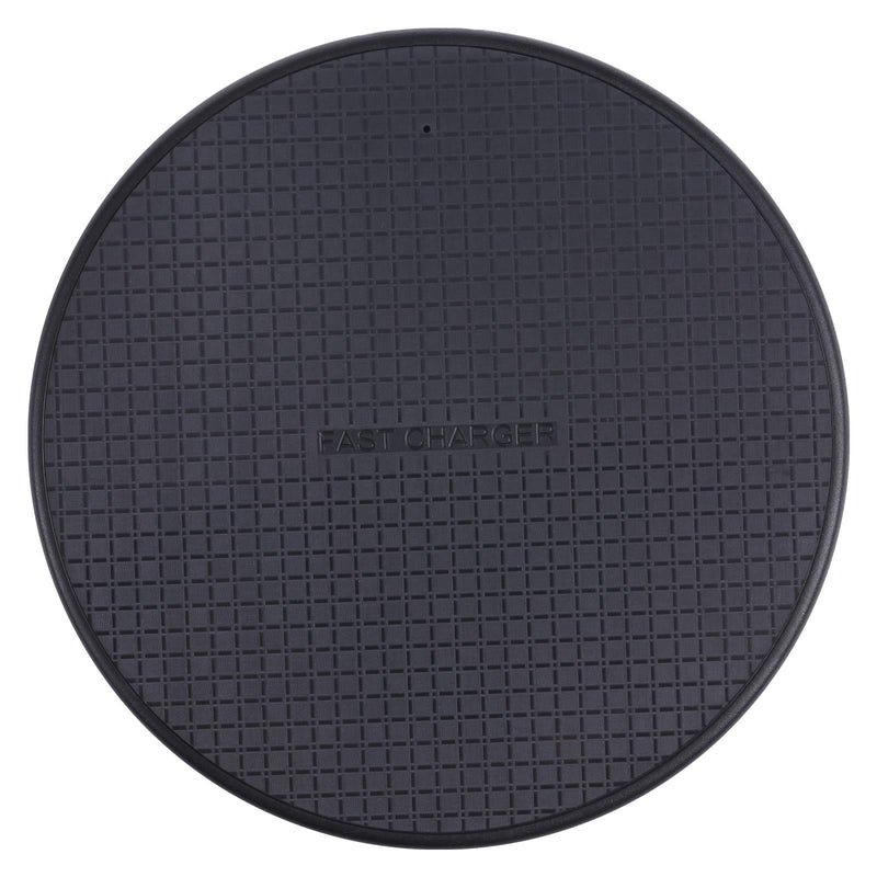 10W Plaid Pattern Round Wireless Charger - White