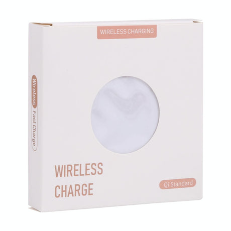10W Plaid Pattern Round Wireless Charger - White