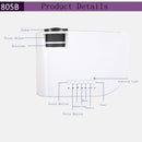 Portable Mini Led Projector With Remote - 1200 Lumens - White