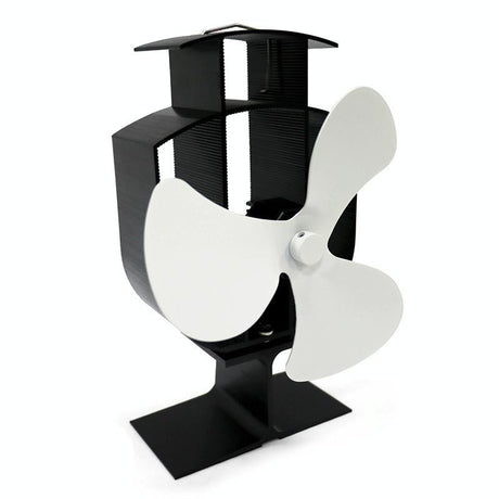 High-temp Metal Heat-powered Stove Fan - 3 Blades - White
