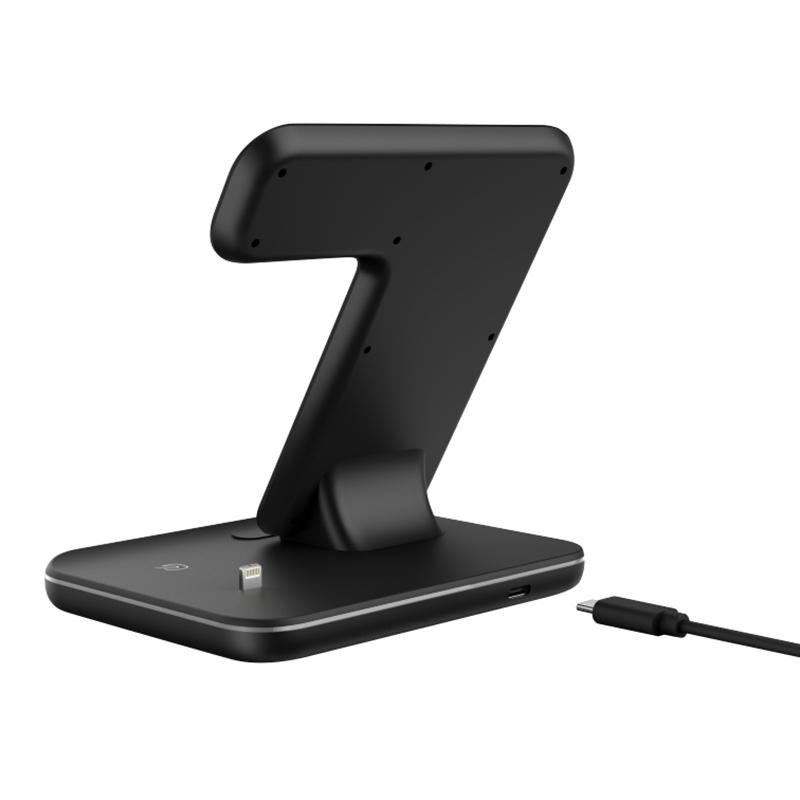 3 In 1 Magnetic Wireless Charger With Touch Ring Light - White