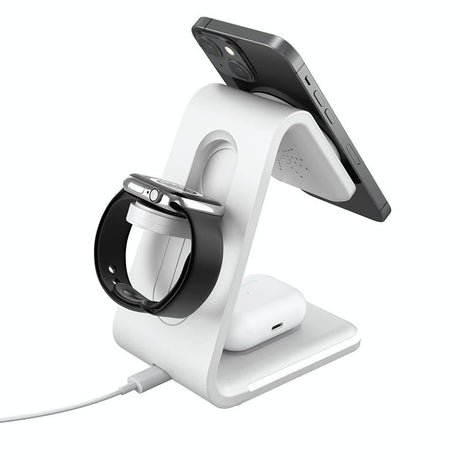 3 In 1 Magnetic Wireless Vertical Charger - White
