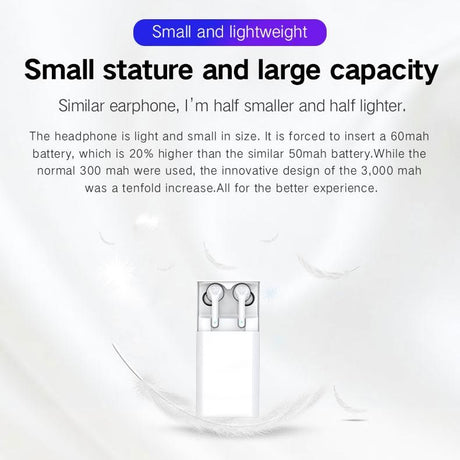 Wireless 3d Stereo Earphones with Bluetooth 5.0 - White