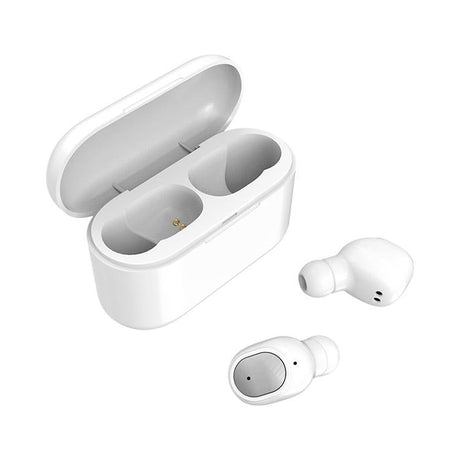 Wireless Bluetooth 5.0 Earphones - Binaural Stereo Automatic Pairing - White