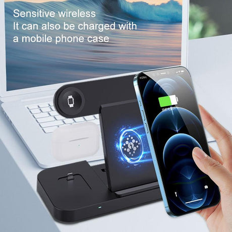 6 In 1 Foldable Vertical Wireless Charger - White