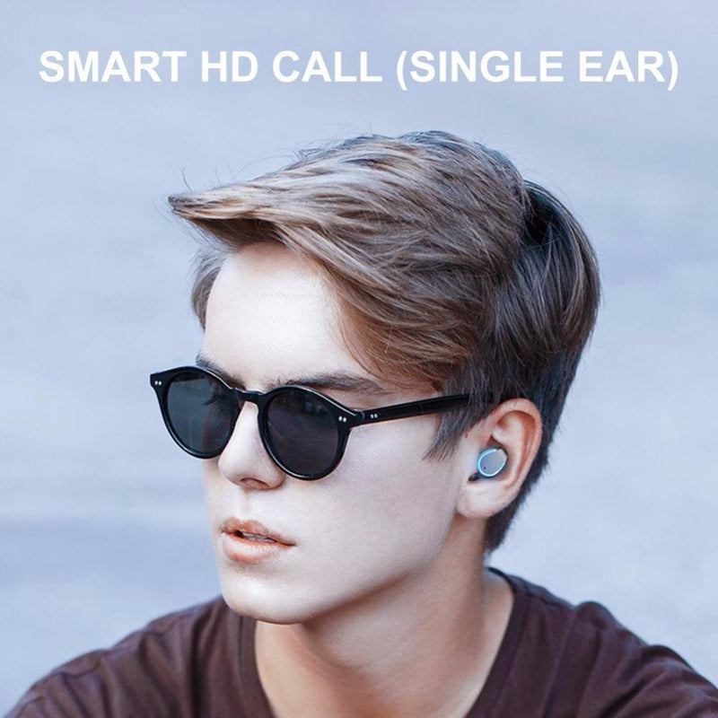 Intelligent Noise Cancelling Bluetooth Earphones with Touch Control and Charging Box - White