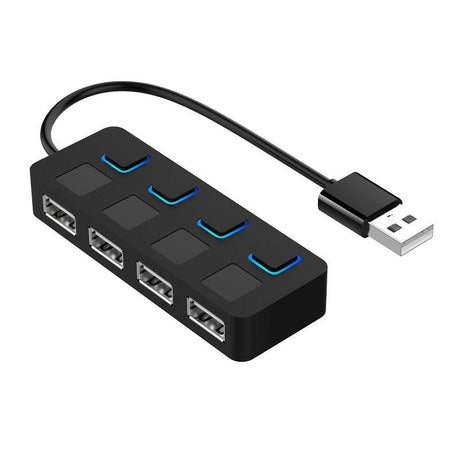 4-Port Usb 2.0 Hub With Switches - White
