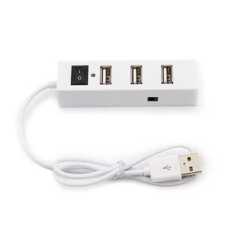4-Port Usb 2.0 Hub With Switch - White