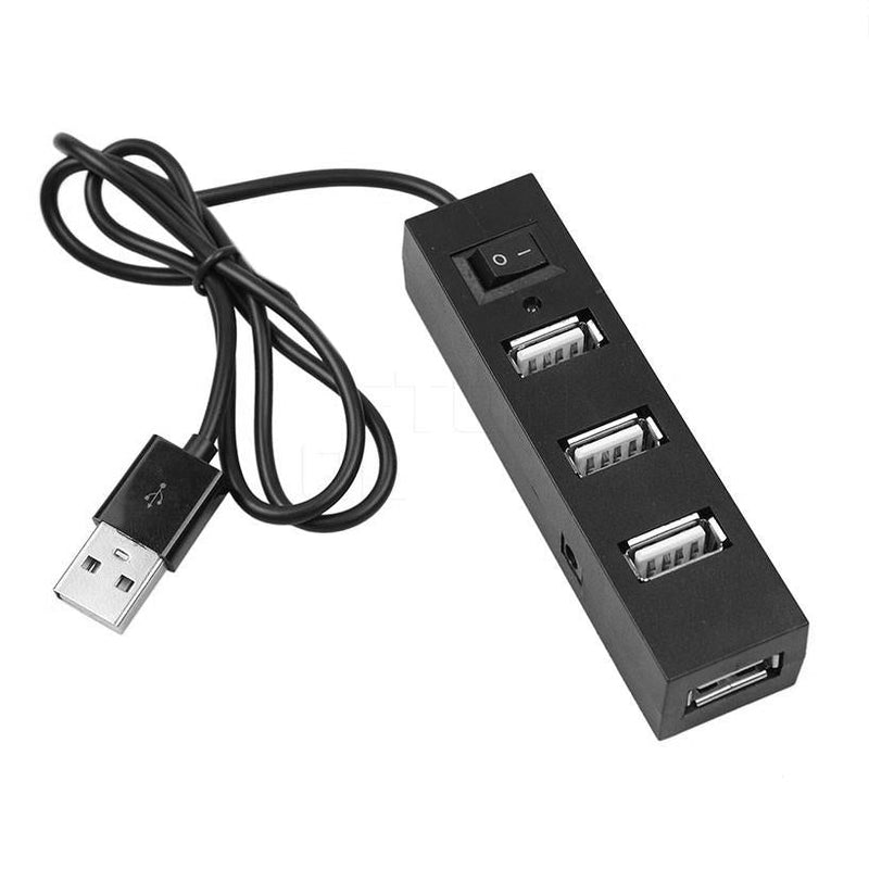 4-Port Usb 2.0 Hub With Switch - White