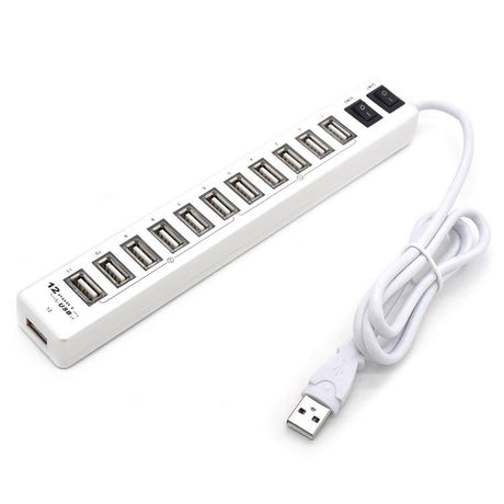 12-Port Usb 2.0 Hub For Laptops And Netbooks - White