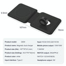 Foldable Dual Wireless Charger For Phones Iwatch Airpods - White