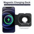 Foldable Dual Wireless Charger For Phones Iwatch Airpods - White