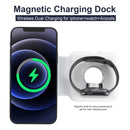 Foldable Dual Wireless Charger For Phones Iwatch Airpods - White