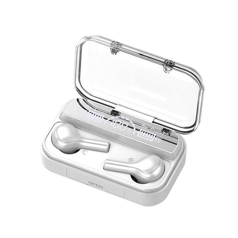 Touch Bluetooth Earphones with Noise Cancellation and Charging Box - White