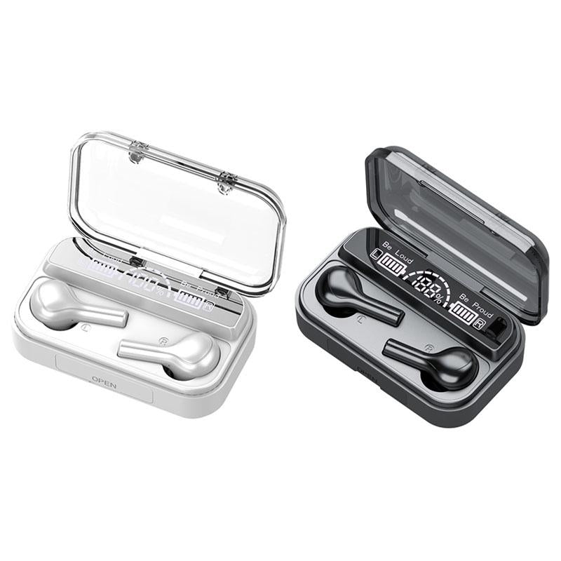 Touch Bluetooth Earphones with Noise Cancellation and Charging Box - White