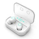 Wireless Stereo Bluetooth Headset with Charging Case and Digital Display - M7 Tws V5.0 - White
