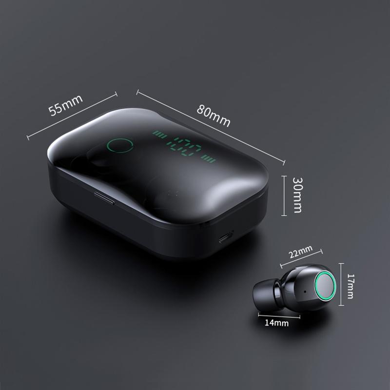 Wireless Stereo Bluetooth Headset with Charging Case and Digital Display - M7 Tws V5.0 - White