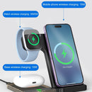 15W 5 In 1 Foldable Magnetic Wireless Charger With Night Light - White