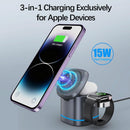 15W 3 In 1 Magnetic Wireless Charger - White