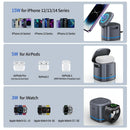 15W 3 In 1 Magnetic Wireless Charger - White