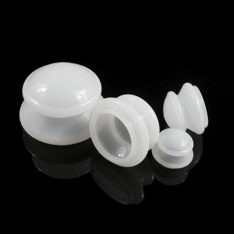 4-Piece Silicone Cupping Therapy Set For Body Massage - White
