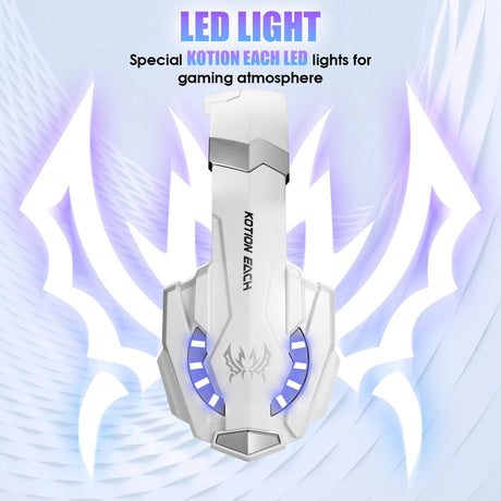3.5Mm Gaming Headset With Mic & Led For Laptop / Phone - White