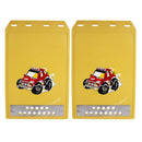 2 Pcs Premium Heavy Duty Molded Splash Mud Flaps Auto Front And Rear Fender Guard Small Size Random Pattern Delivery - Yellow