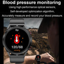 1.39 Inch Ips Screen Ip67 Waterproof Leather Band Smart Watch Support Body Temperature Monitoring / Ecg - Brown