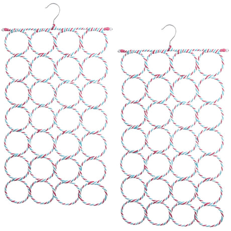 2x 24 Hole Scarf Hanger Holder Storage Tie Belt Scarf Organiser Space Saver