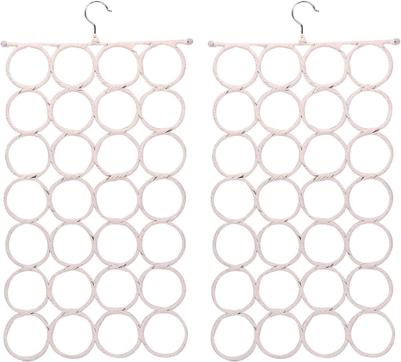 2x 24 Hole Scarf Hanger Holder Storage Tie Belt Scarf Organiser Space Saver