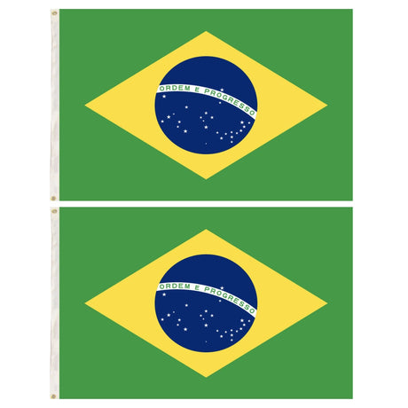 2x Brazil Country Flags Heavy Duty Brasil World Cup Brazilian  - 150cm x 90cm