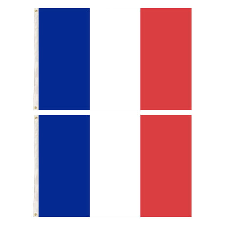 2x France Country Flags French Heavy Duty - 150cm x 90cm