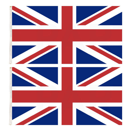 2x United Kingdom Country Flags Union Jack Great Britain UK Heavy Duty - 150cm x 90cm