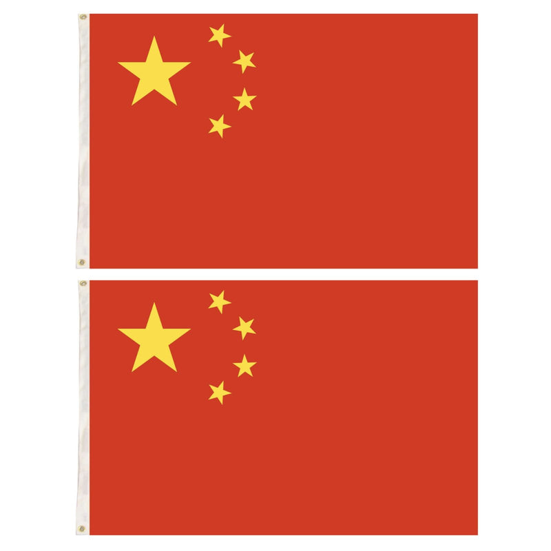 2x China Country Flags Chinese Heavy Duty CN - 150cm x 90cm