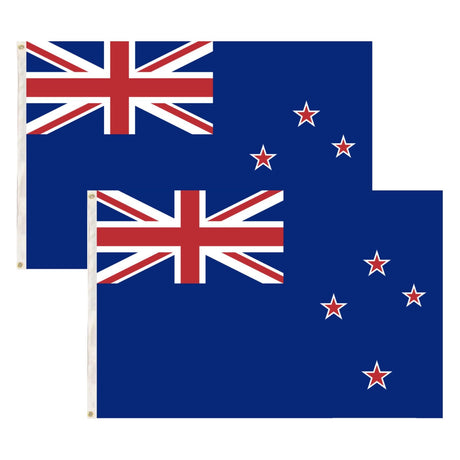 2x New Zealand Country Flags Kiwi Heavy Duty Outdoor Maori - 150cm x 90cm
