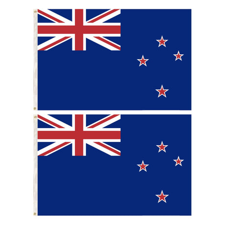 2x New Zealand Country Flags Kiwi Heavy Duty Outdoor Maori - 150cm x 90cm