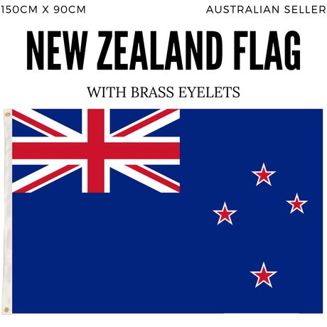 2x New Zealand Country Flags Kiwi Heavy Duty Outdoor Maori - 150cm x 90cm