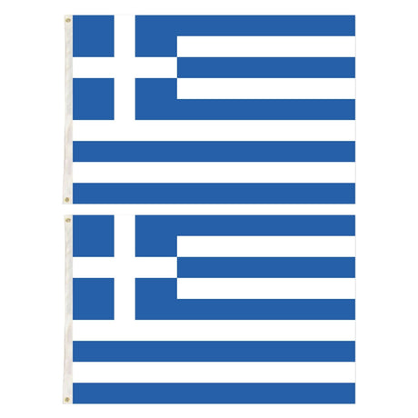 2x Greece Country Flags Greek Heavy Duty National Olympics Europe - 150cm x 90cm