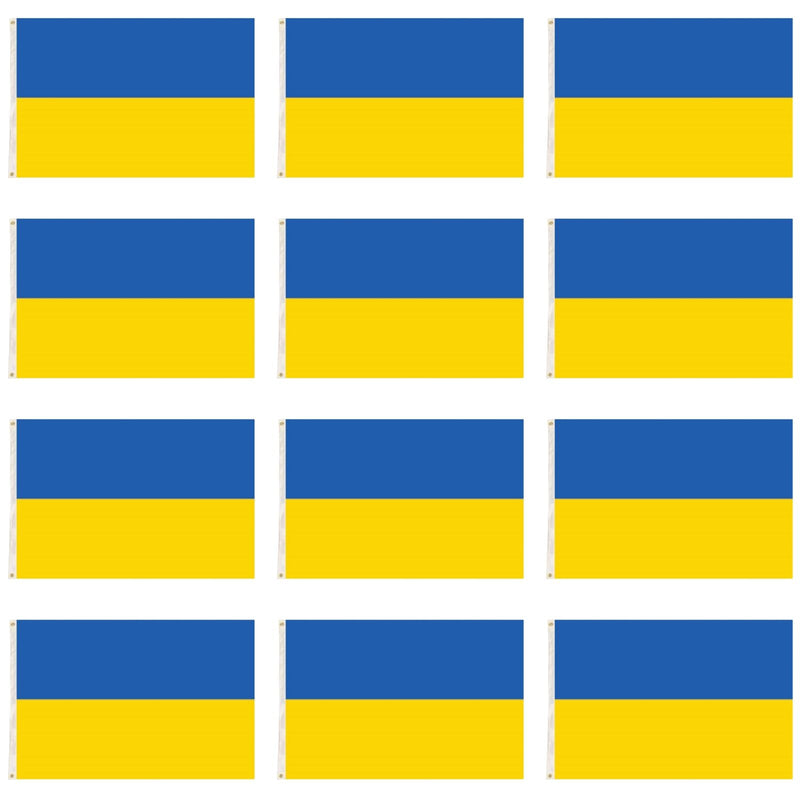 12x Ukraine Country Flag Ukrainian Heavy Duty with Metal Eyelets - 150cm x 90cm